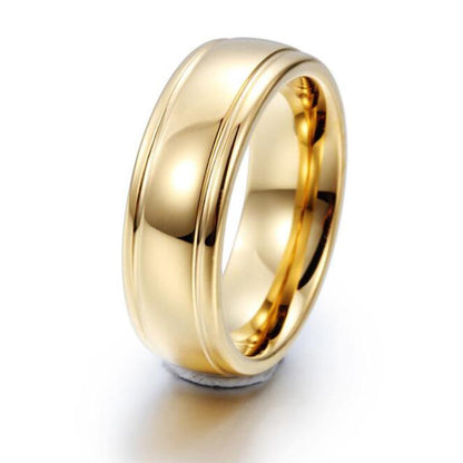 7mm Gold Color Tungsten Mens Ring - Promise Rings