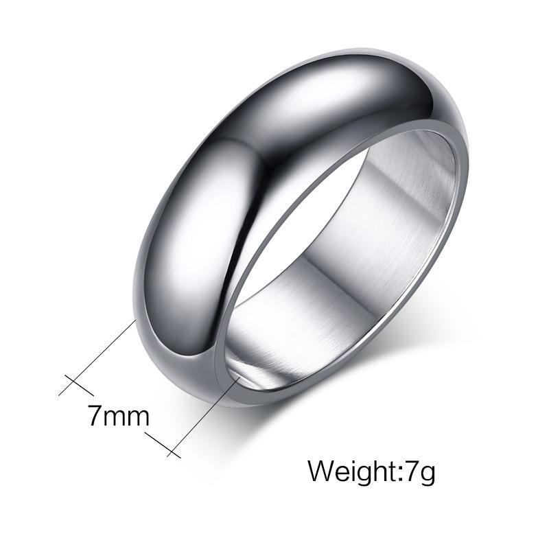 7mm Dome Arc Stainless Steel Unisex Ring (5 Colors)
