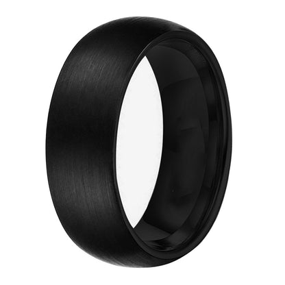 8mm Black Tungsten Ring – Brushed Matte Domed Band (Men’s) - Promise Rings