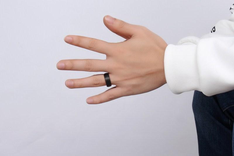 8mm Black Brushed & Rose Gold Domed Tungsten Mens Ring - Promise Rings