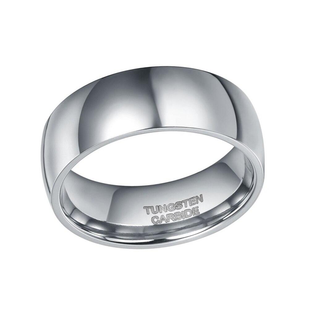 8mm Dome Silver Polished Mens Ring - Promise Rings