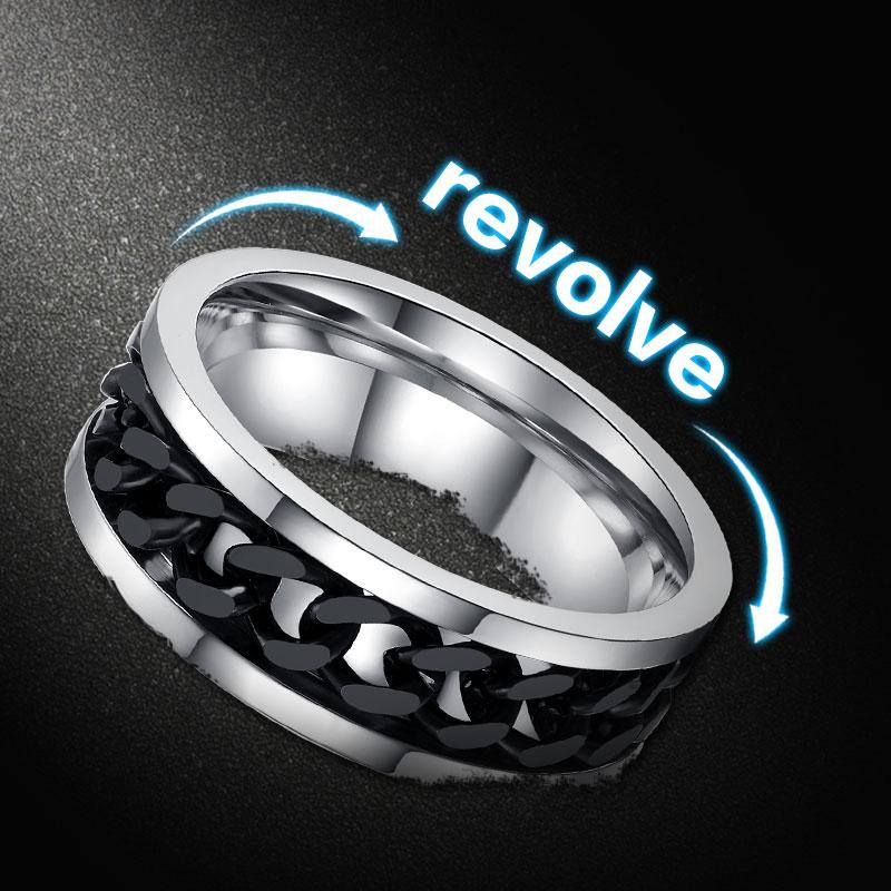 Jewelgenics Silver Fidget Spinner Band Rings for Men & Boys - Cool Stainless  Steel Spinning Ring