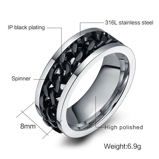 9pcs Stress Relieving Stainless Steel Spinner Rings For Women Men | Fruugo  BH