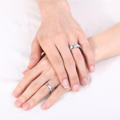 8mm Brushed Silver Tungsten Mens Ring
