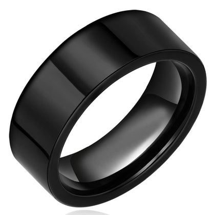 8mm High Polished Tungsten Mens Ring (3 Colors)