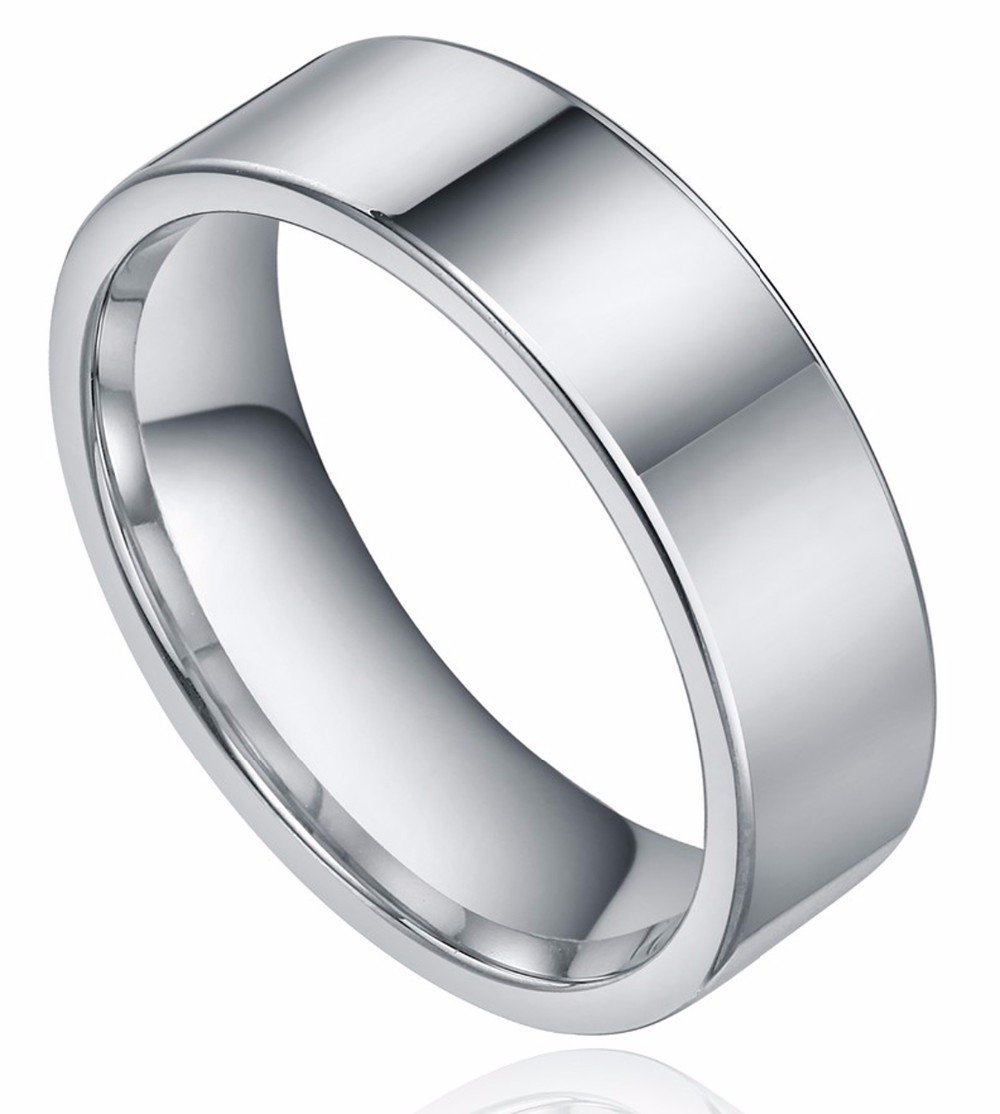 8mm High Polished Tungsten Mens Ring (3 Colors)
