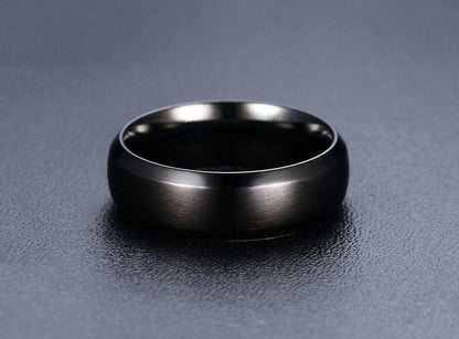 8mm Personalized custom engraving black mens rings
