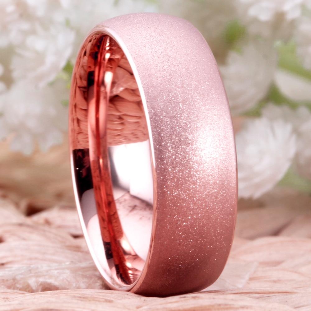 8mm Rose Golden Tungsten Unisex Ring