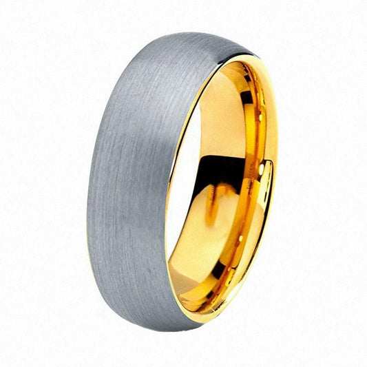 8mm Silver & IP Gold Plated Polished Unisex Ring