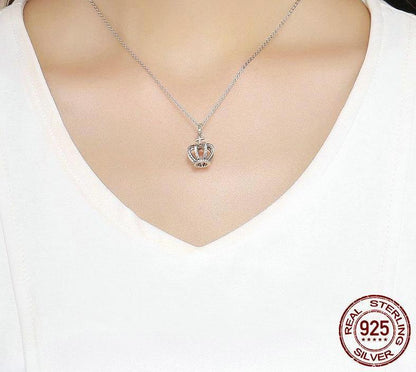 925 Sterling Silver Crown Necklace
