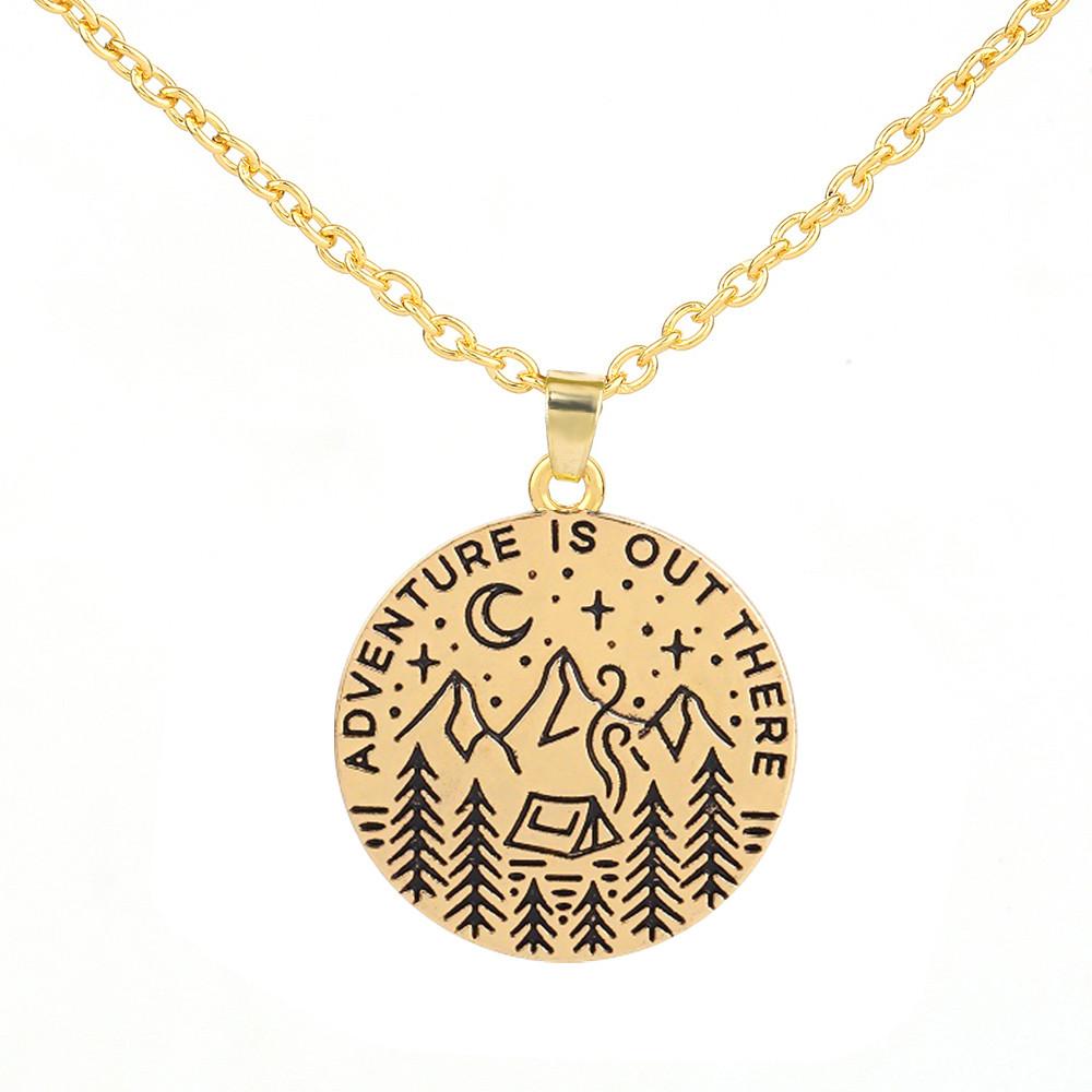 Adventure Is Out There Gold Necklace - Necklaces