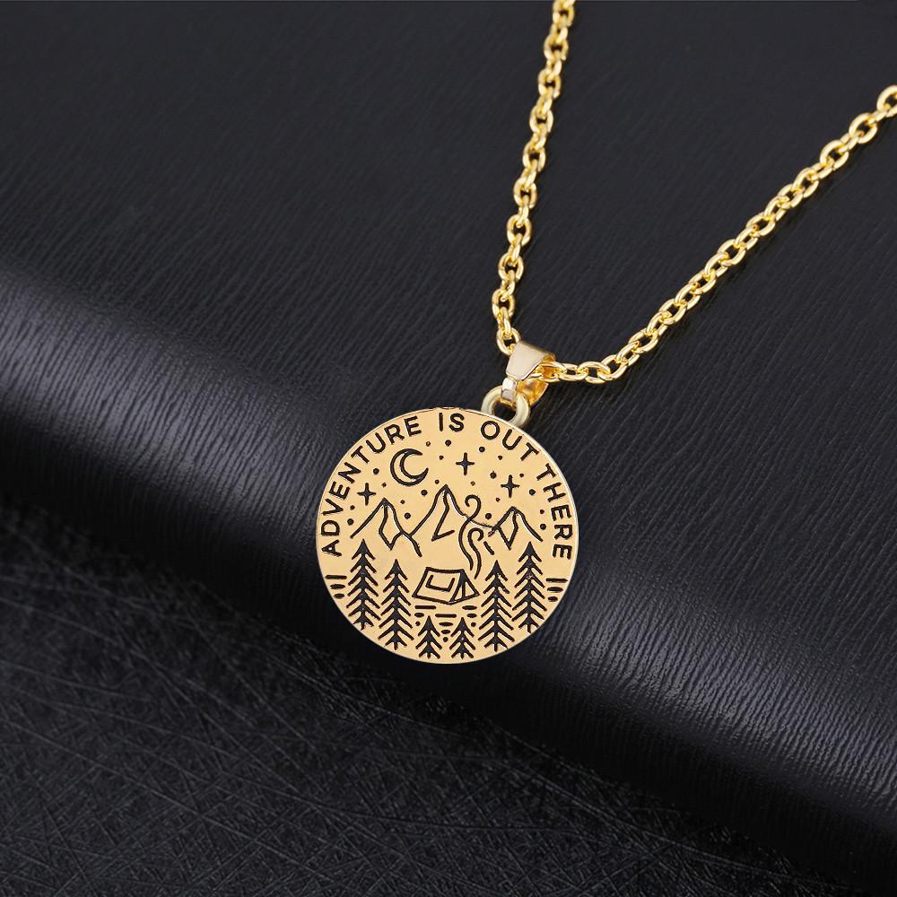 Adventure Is Out There Gold Necklace - Necklaces