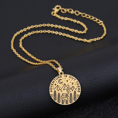 Adventure Is Out There Gold Necklace - Necklaces