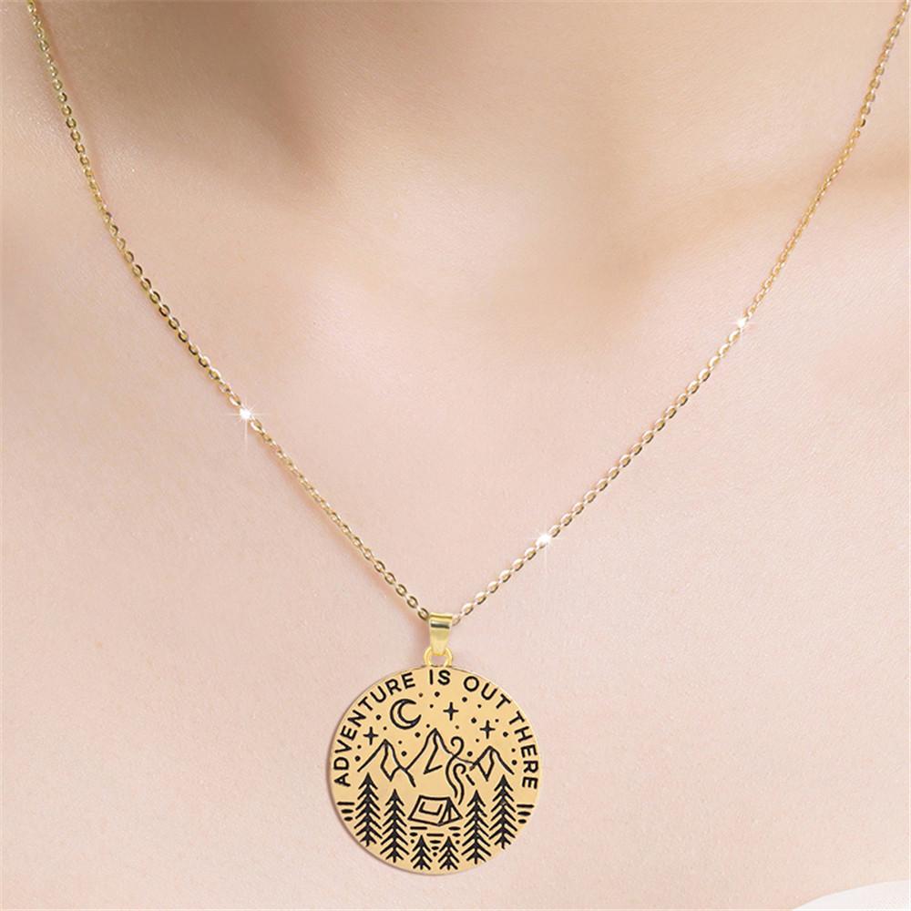 Adventure Is Out There Gold Necklace - Necklaces