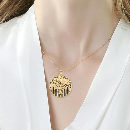 Adventure Is Out There Gold Necklace - Necklaces
