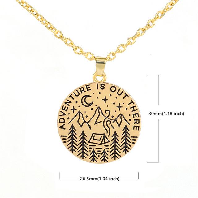 Adventure Is Out There Gold Necklace - Necklaces