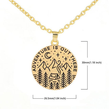 Adventure Is Out There Gold Necklace - Necklaces