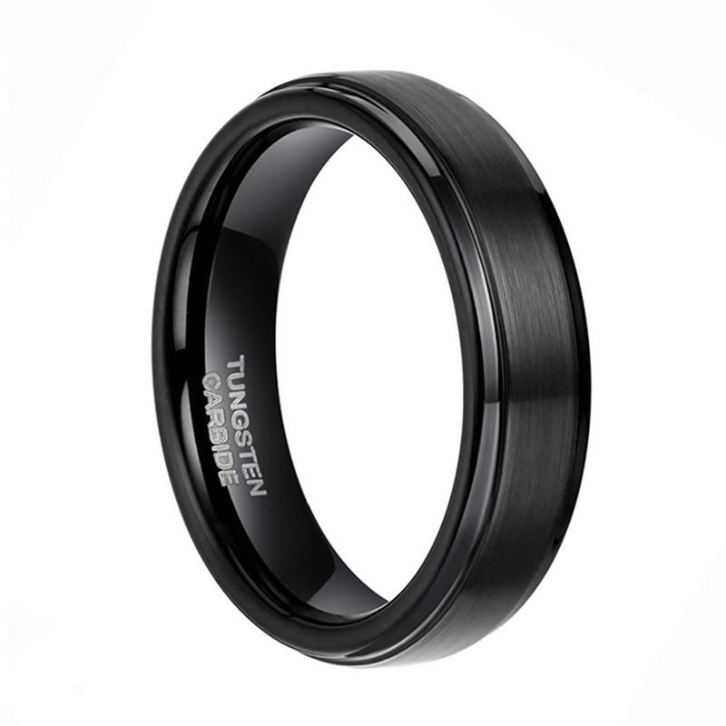 Black Matte Brushed Tungsten Rings - Promise Rings
