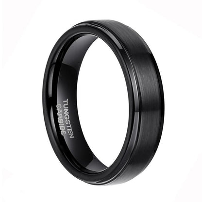 Black Matte Brushed Tungsten Rings - Promise Rings