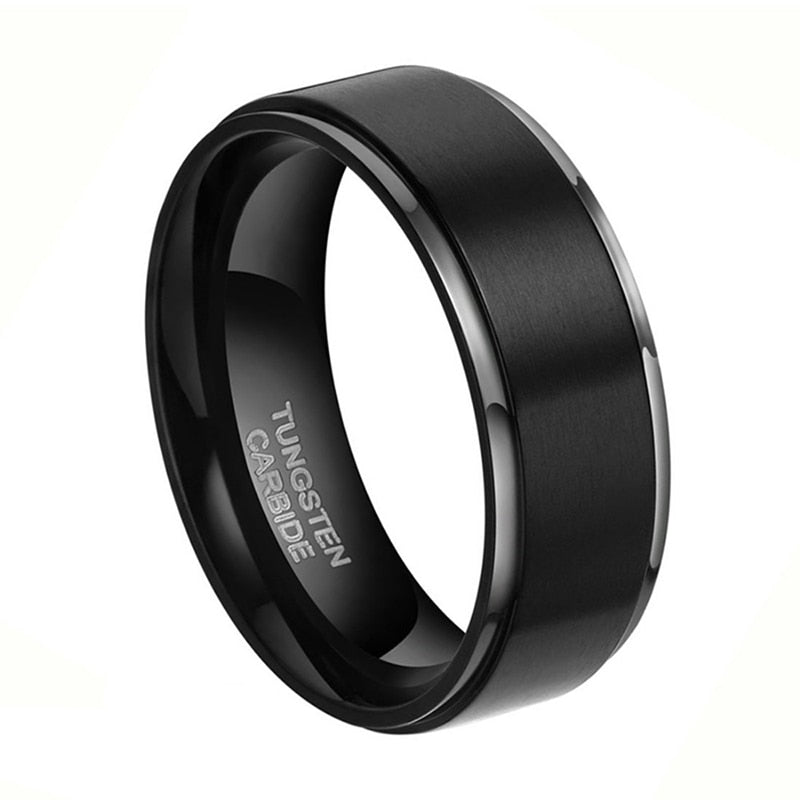 Black Matte Brushed Tungsten Rings - Promise Rings