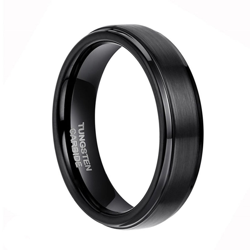 Black Matte Brushed Tungsten Rings - Promise Rings