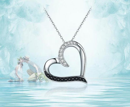 Classic Heart Cubic Zirconia 925 Sterling Silver Necklace - Necklaces