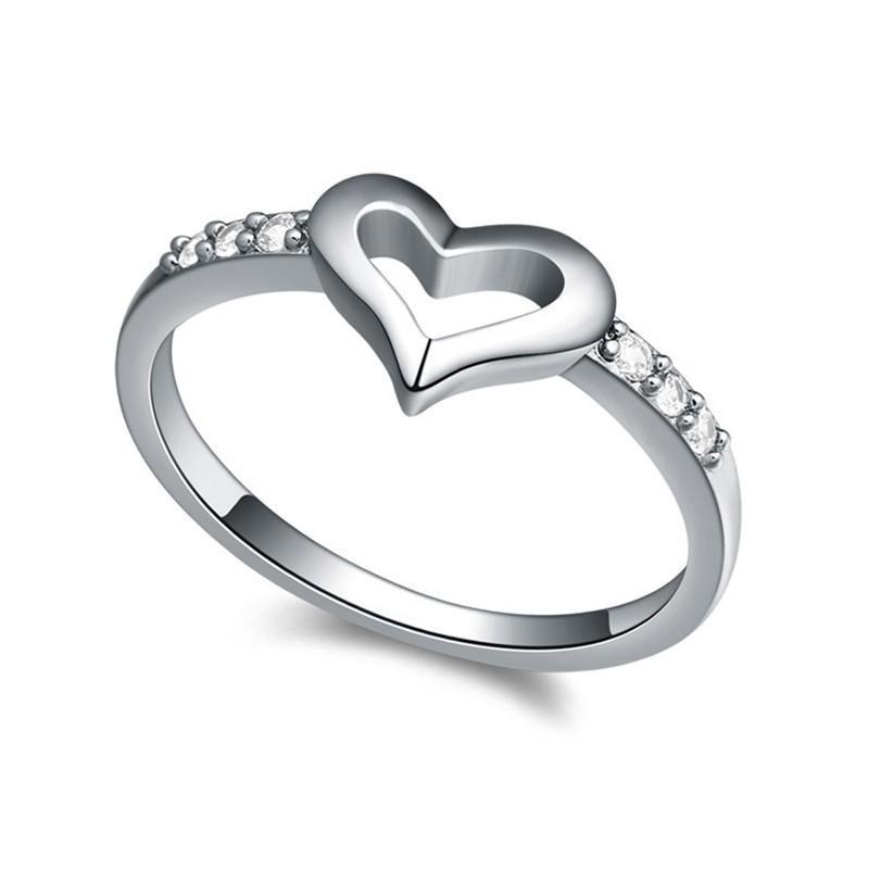 Cute Heart Silver Womens Ring
