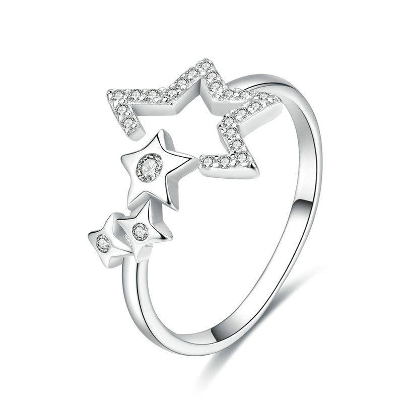 Star Cluster 925 Sterling Silver Ring – Dazzling CZ Constellation Symbol (Women’s) - Promise Rings