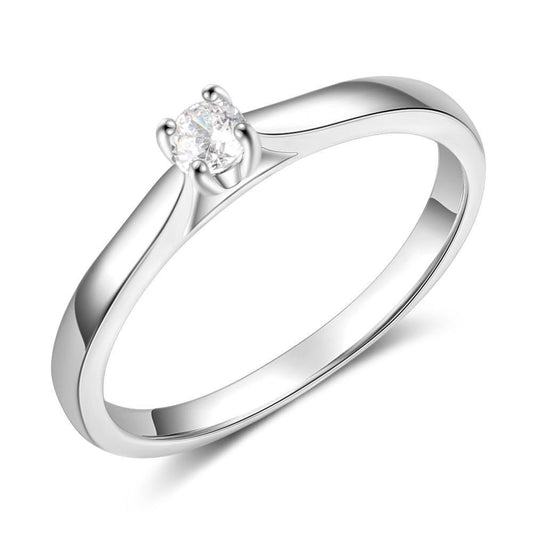 Elegant Cubic Zirconia 925 Sterling Silver Womens Ring - Promise Rings