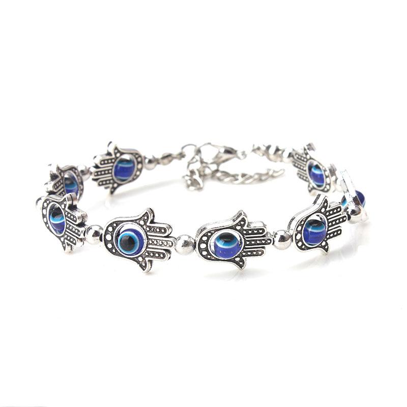 Fatima Hamsa Hand Evil Eye Adjustable Bracelet - Bracelets
