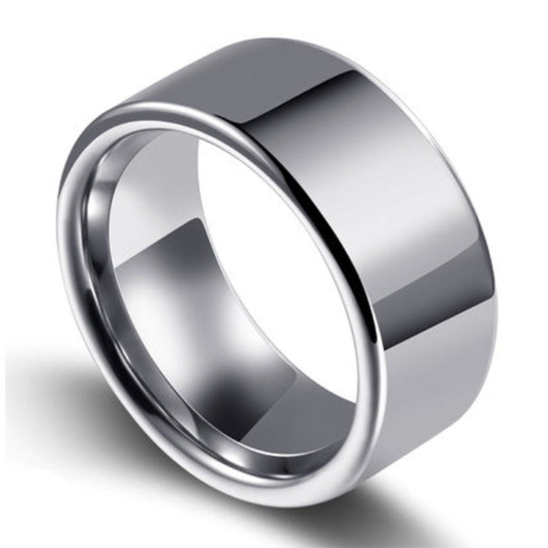 10mm Shiny Polished Tungsten Men's Ring