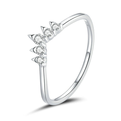 Vintage Princess Crown 925 Sterling Silver Women's Ring
