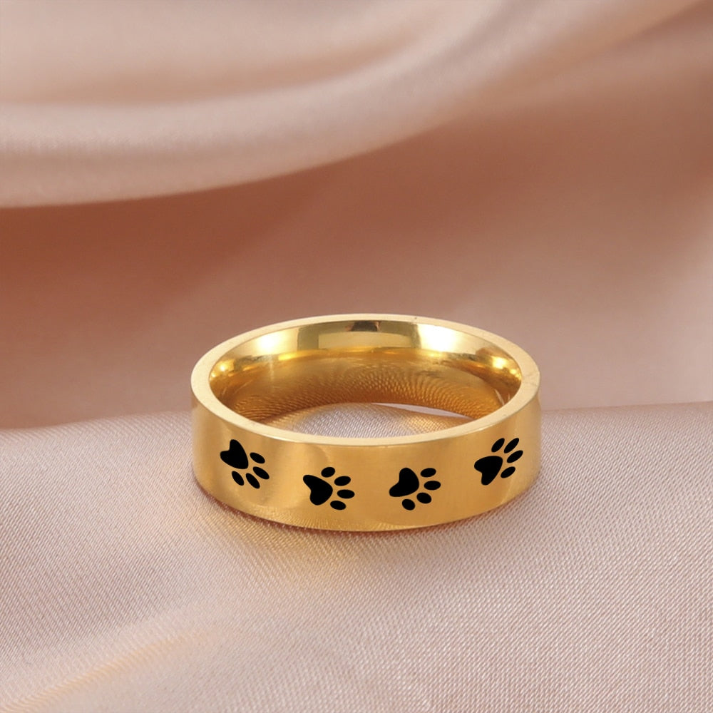 Sterling Silver and 14kt Yellow Gold Paw Print Byzantine Ring | Ross-Simons