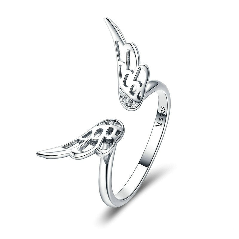 Angel Wings 925 Sterling Silver Adjustable Women's Ring