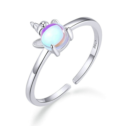 Unicorn Moonstone 925 Sterling Silver Adjustable Women's Ring