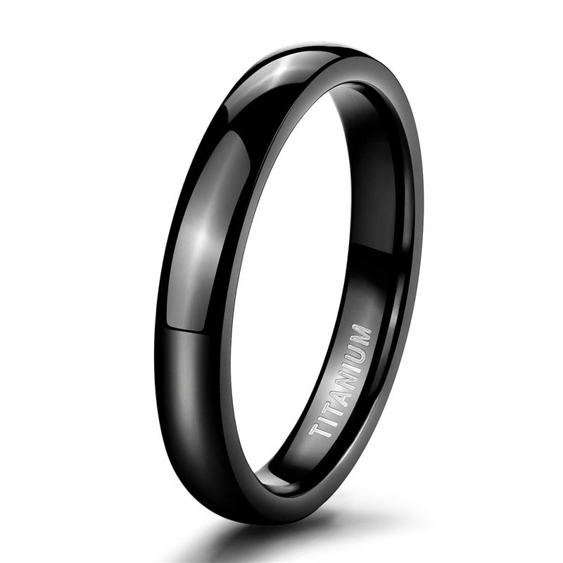 2mm, 4mm or 6mm Smooth Polished Titanium Unisex Rings (2 colors)