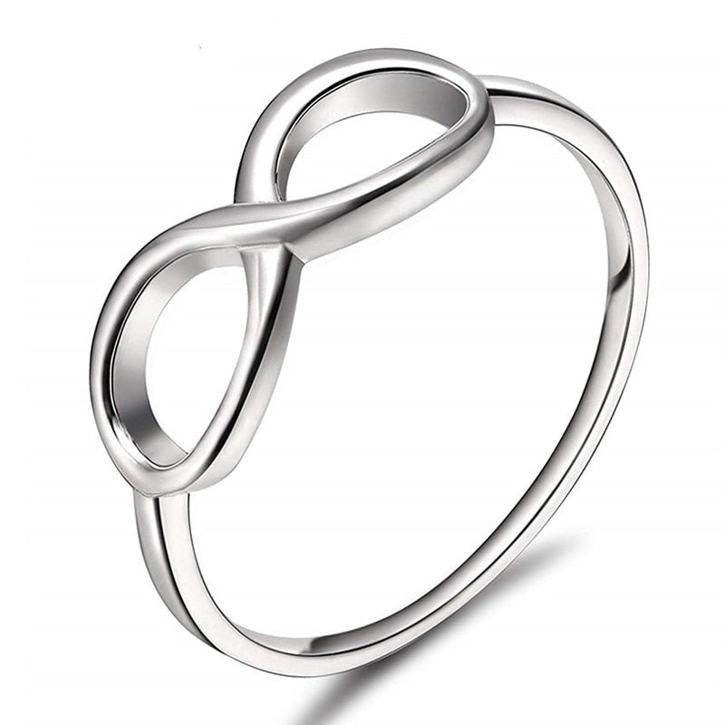 2.5mm Infinity Sterling Silver Womens Rings (2 Colors)