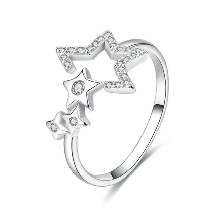 Dazzling Stars 925 Sterling Silver Women's Ring