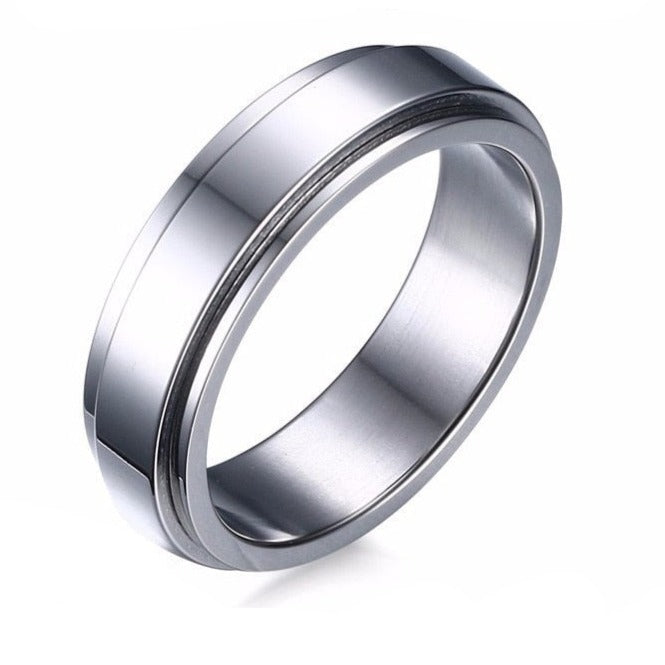 6mm Personalized Custom Engraving Unisex Spinner Ring (3 colors)
