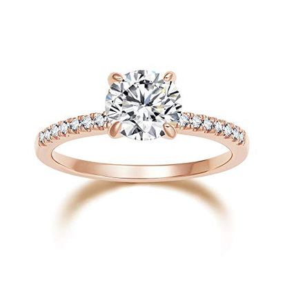 1.25 CT Round Solitaire CZ Halo 925 Sterling Silver Women's Ring (3 colors)