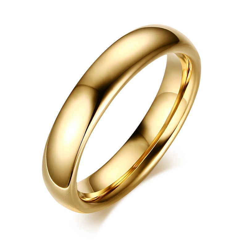 2mm to 6mm Classic Gold or Silver Smooth Polished Tungsten Unisex Ring