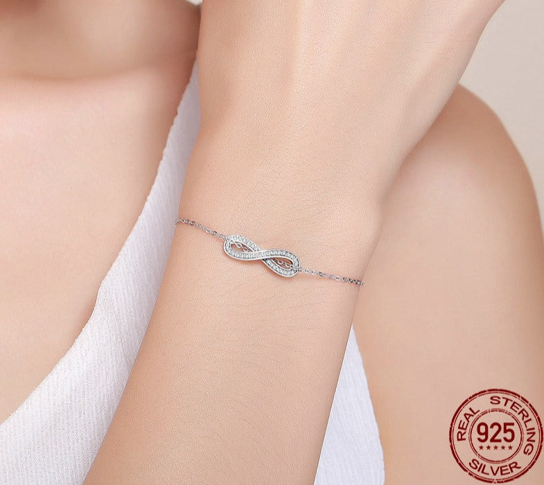 Infinity Love Sterling Silver Bracelet - Bracelets