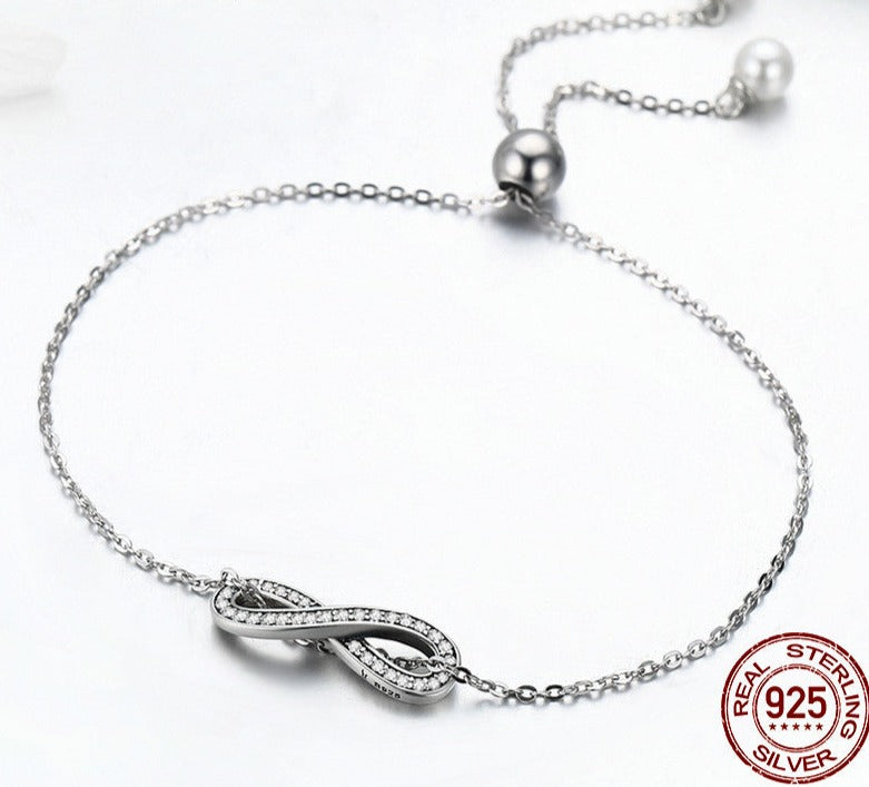 Infinity Love Sterling Silver Bracelet - Bracelets