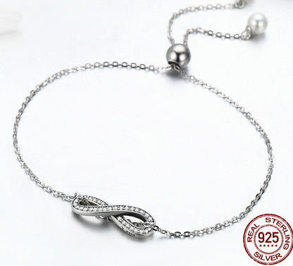 Infinity Love Sterling Silver Bracelet - Bracelets