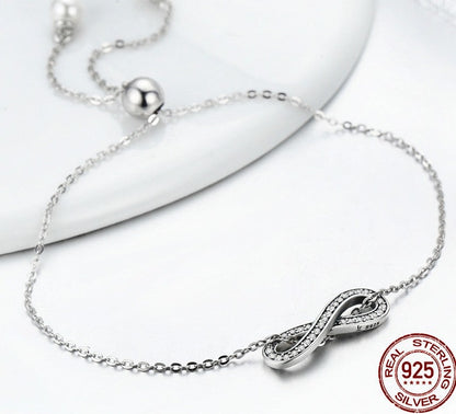 Infinity Love Sterling Silver Bracelet - Bracelets