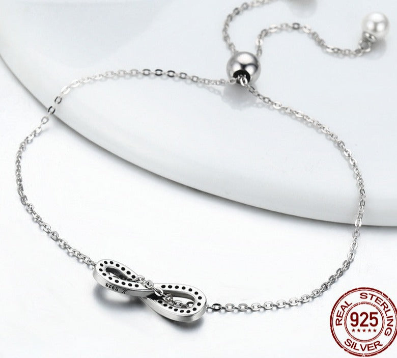 Infinity Love Sterling Silver Bracelet - Bracelets