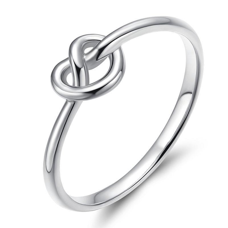 Knot 925 Sterling Silver Women's Knuckle Ring - Promise Rings