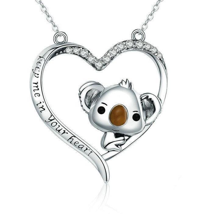 Koala Heart 925 Sterling Silver Necklace - Necklaces