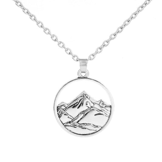 Landscape Mountain and River Silver Necklace - Necklaces