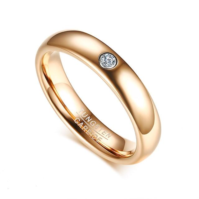 Rose Gold Plated Tungsten Couples Rings - Promise Rings